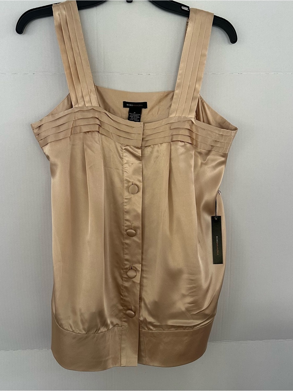 BCBGMaxAzria Satin Pleated-Trim Camisole NWT